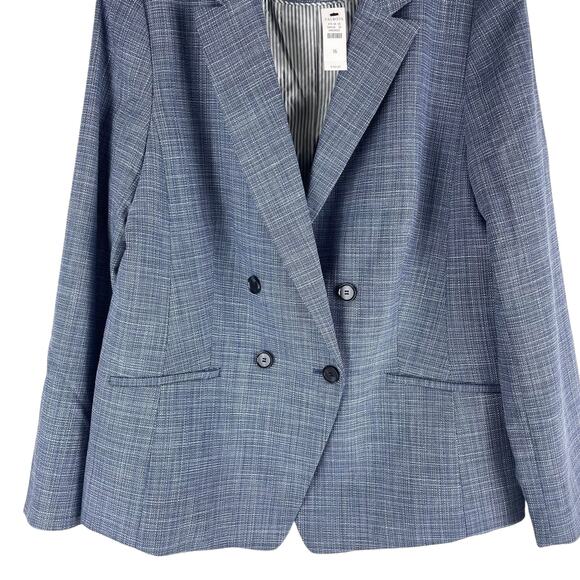 Talbots Blended Tweed Double Breated Blazer Jacket Blue Size 16 - Picture 4 of 9